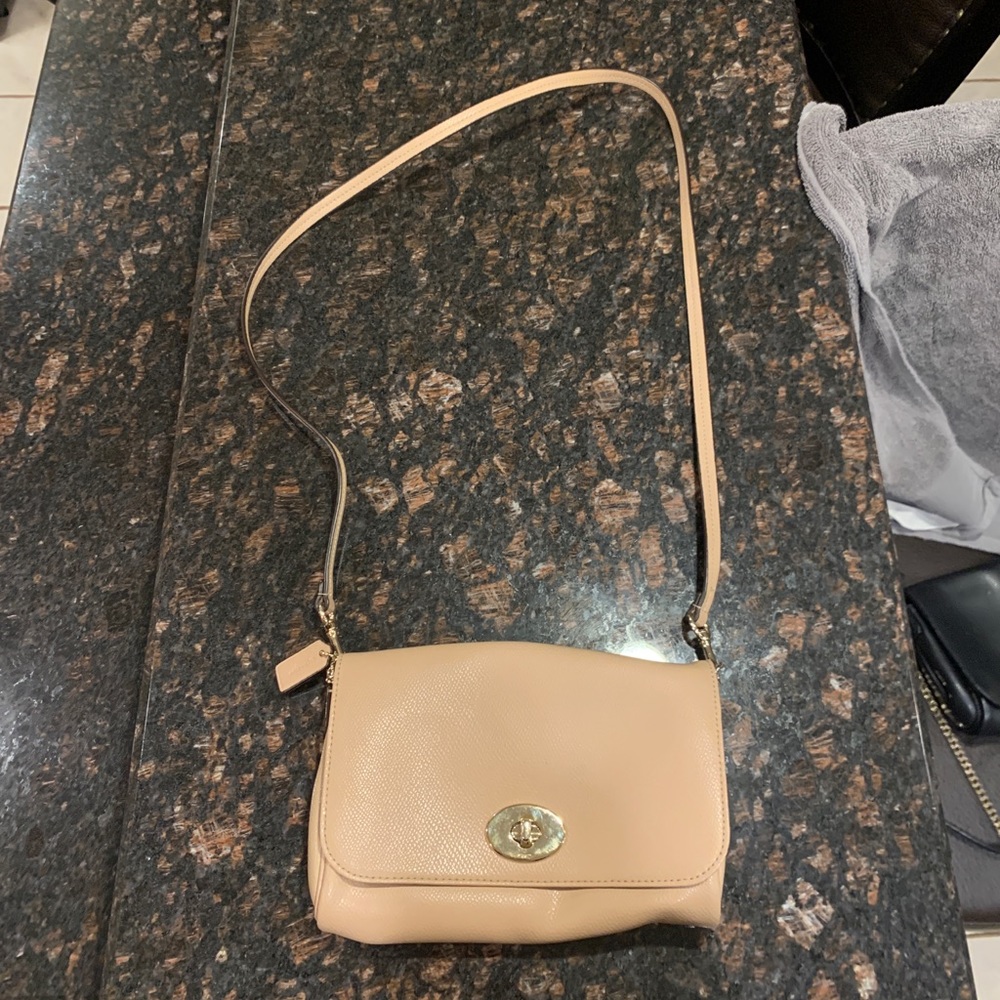 Nude coach crossover purse